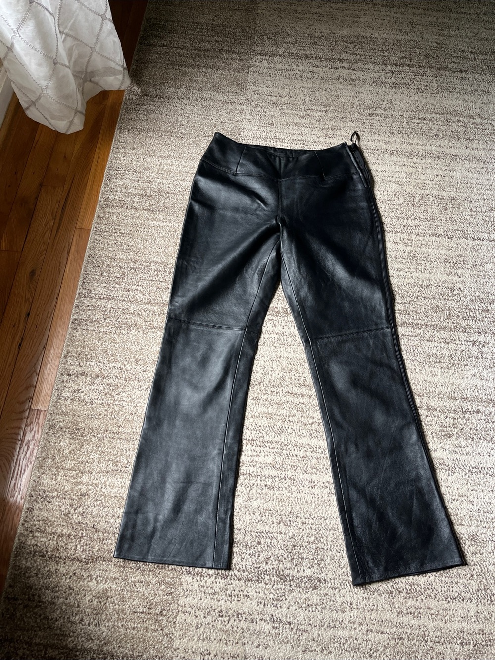 Express Black Leather straight leg pants, size 8/10, new
